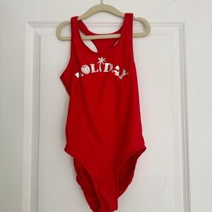 Gap kids girls red HOLIDAY vacation one piece swimsuit size 8 years